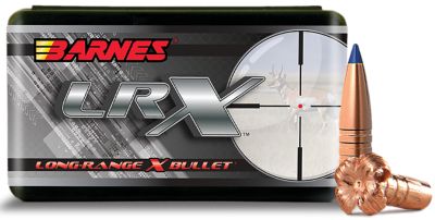 Barnes Bullets LRX Long-Range .30 Caliber 200-Grain LRX Boat Tail Reloading Rifle Bullets, 50 Rounds