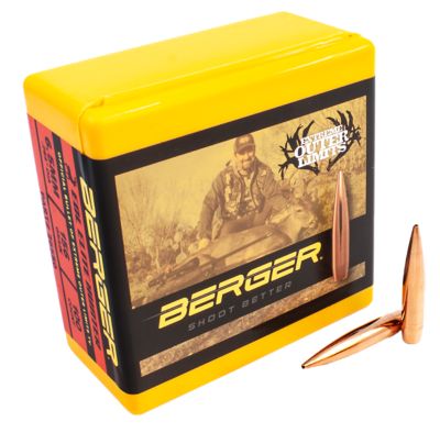Berger Bullets Elite Hunter Outer Limits 6.5mm 156-Grain Boat Tail Reloading Rifle Bullets, 100 Rounds
