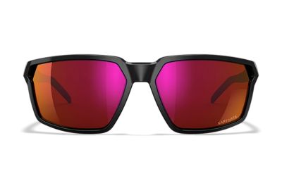 Wiley X Adult WX Sierra Polycarbonate Shooting Glasses, M/L, Red Mirror/Gloss Black