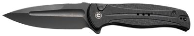 Civivi Knives 3.48 in. Incindie Folding Knife, Spear Point Black, Stonewashed, 14C28N Steel Blade, Black Textured G10 Handle