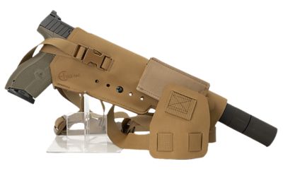 Cole-tac Varmint Wrangler XL Chest Pistol Holster for 0.22 Pistols, Left Hand, Coyote Brown