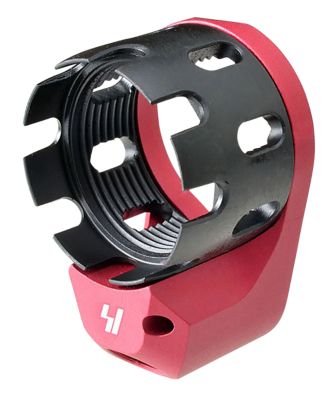 Strike Industries Tribus Enhanced Castle Nut & End Plate, Red