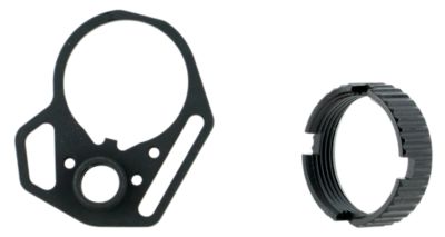 Strike Industries Multi-Function End Plate and Castle Nut, Steel, Black