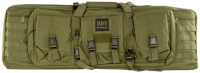 Bulldog 37 in. Rifle BDT Tactical Nylon Gun Case with Deluxe Straps and 3 Pockets, Green