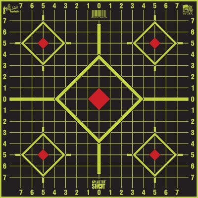 Pro-Shot SplatterShot Sight-In 5-Diamond Self-Adhesive Paper Shooting Targets, 17.75 in., Black/Green, 5-Pack