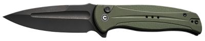 Civivi Knives 3.48 in. Incindie Folding Knife, Spear Point Black, Stonewashed, 14C28N Steel Blade, OD Green Textured G10 Handle