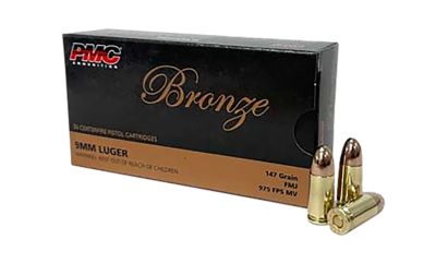 PMC 9mm 147-Grain Full Metal Jacket Handgun Ammunition, 50 Rounds