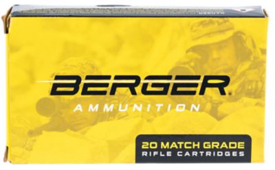Berger Bullets Tactical 6.5 Creedmoor 130-Grain Hybrid Open Tip Match Rifle Ammunition, 20 Rounds