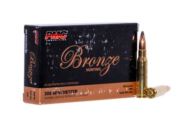 PMC Bronze .308 Win 150-Grain Pointed Soft Point Rifle Ammunition, 20 Rounds