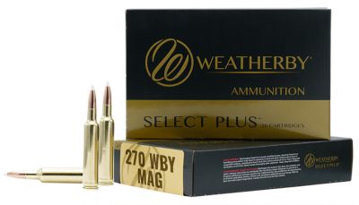 Weatherby Select Plus .270 Weatherby Mag 130-Grain Barnes Tipped TSX Lead Free Rifle Ammunition, 20 Rounds