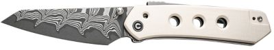 Civivi Knives 3.54 in. Vision FG Folding Knife, Reverse Tanto, Damascus Blade, Ivory G10 Handle