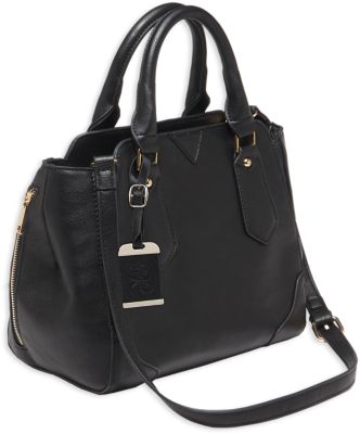 Bulldog Satchel Purse with Holster for Small Autos & Revolvers, Ambidextrous, Black, Leather