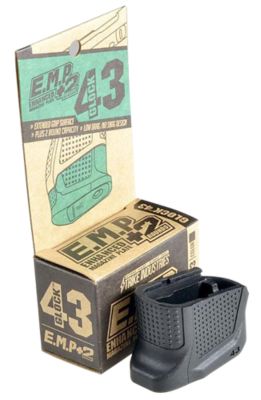Strike Industries Enhanced Magazine Plate for Glock 43 Magazines, 2 Round Capacity, Polymer, Black, Extra Gripping Surface