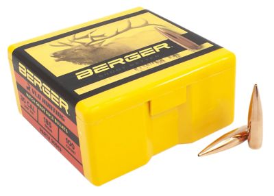 Berger Bullets VLD Hunting Long-Range .30 Caliber 185-Grain Very Low Drag Reloading Rifle Bullets, 100 Rounds