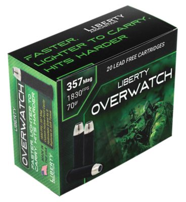 Liberty Ammunition OverWatch .357 Magnum 70-Grain Open Cavity Design Handgun Ammunition, 20 Rounds