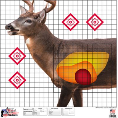 Pro-Shot Sight-In Whitetail Deer Heavy Paper Hanging Shooting Targets, 25 in. x 25 in., Multicolor, 5-Pack