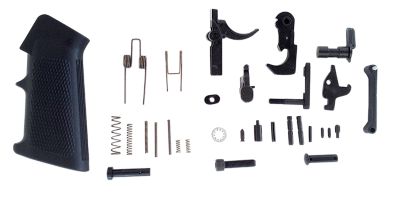 LBE Unlimited Complete Lower Parts Kit w/ Pistol Grip & Trigger Guard for AR-15, Black