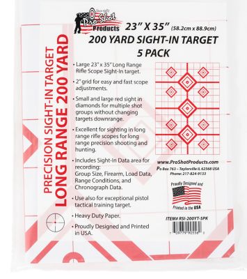 Pro-Shot SplatterShot Sight-In Diamond Heavy Paper Hanging Shooting Targets, 200 yd., 23 in. x 35 in., White/Red, 5-Pack