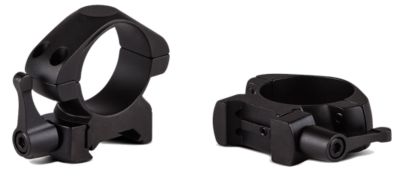 Konus Steel Rings, 30mm Tube, Medium, 0 MOA, Picatinny/Weaver, Quick Release, Matte Black, Steel Alloy