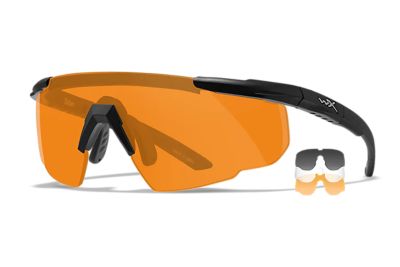 Wiley X Adult Saber Advanced Polycarbonate Shooting Glasses, Smoke Gray/Clear/Light Rust/Matte Black