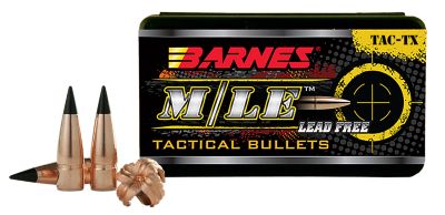 Barnes Bullets TAC-TX M/LE .300 AAC Blackout 120-Grain Flat Base Reloading Rifle Bullets, 50 Rounds