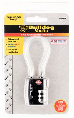 Bulldog 2.25 in. Metal TSA Combination Cable Lock