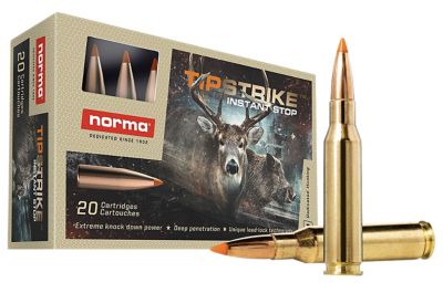 Norma Ammunition Dedicated Hunting Tipstrike 7mm-08 Remington 160-Grain Polymer Tip Rifle Ammunition, 20 Rounds