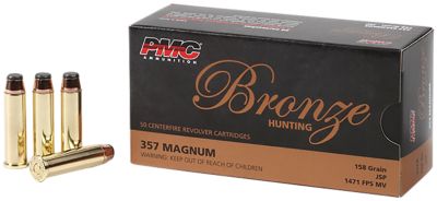 PMC Bronze .357 Magnum 158-Grain Jacketed Soft Point Handgun Ammunition, 50 Rounds