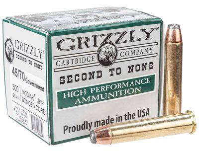 Grizzly Ammo .45-70 Government 300-Grain Jacketed Hollow Point Rifle Ammunition, 20 Rounds