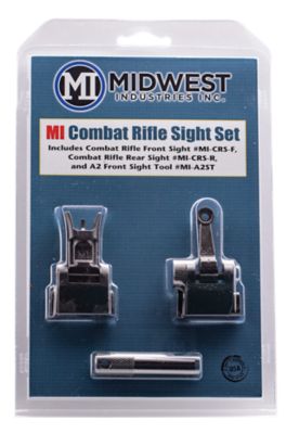 Midwest Industries Combat Rifle Sight Set for AR-15/M16/M4, Black Flip Up Front & Rear