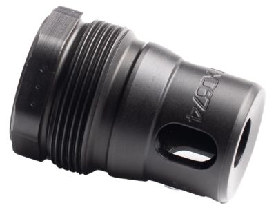 Dead Air XRF Xeno Rimfire Muzzle Brake, M10x1 Thread, 1.21 in. OAL, 0.81 in. Diameter, Black Nitride, 17-4PH Stainless Steel