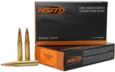HSM 8mm Mauser 195-Grain Soft Point Rifle Ammunition, 20 Rounds