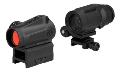 Sig Sauer Electro-Optics Romeo-MSR Gen II Red Dot Sight with Juliet5 Micro Magnifier, 1x 20mm/5x 42mm, 2 MOA Dot, Black