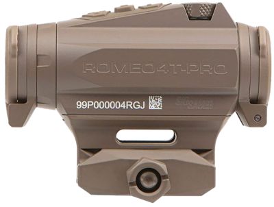 Sig Sauer Electro-Optics Romeo4T Pro Red Dot Sight, 1x 20mm, 2 MOA Quad Ballistic Dot/65 MOA Circle, Flat Dark Earth