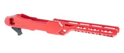 Timber Creek Outdoors Enforcer Rifle Chassis for Ruger 10/22 w/ MSR Buffer Tubes, Red, Aluminum
