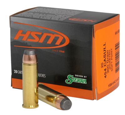 HSM Pro Pistol .454 Casull 300-Grain Jacketed Soft Point Handgun Ammunition, 20 Rounds