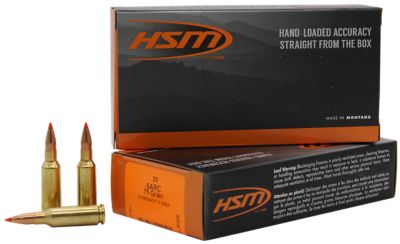 HSM 6mm ARC 75-Grain Jacket Hollow Point Rifle Ammunition, 20 Rounds