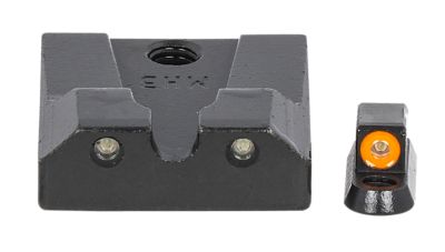 Mepro USA Hyper-Bright Sight Set for CZ P-10 (Non-Optics Ready) Green Orange Outline Front, Green Black Outline Rear