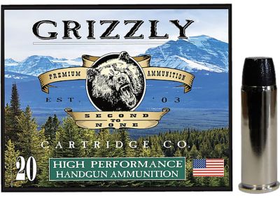 Grizzly Ammo .44 Magnum 260-Grain Wide Flat Nose Gas Check Handgun Ammunition, 20 Rounds