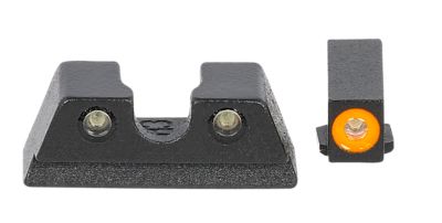 Mepro USA Hyper-Bright Sight Set for Glock 42/43, Green Tritium Orange Outline Front, Green Tritium Black Outline Rear