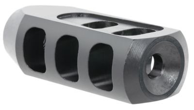 TacFire Tanker Muzzle Brake, 5.56x45mm NATO, 1/2 in. x 28 Thread, 2.76 in. OAL 1.37 in. Diameter, Black Oxide, Steel