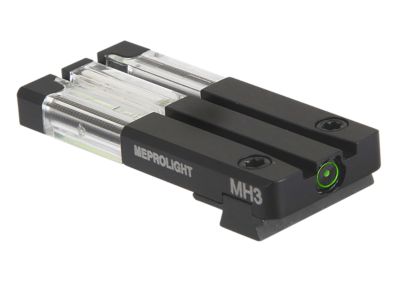 Mepro USA FT Bullseye Green Tritium Fiber-Optic Rear Sight, Black, Fits Sig Sauer P365, Dovetail Mount