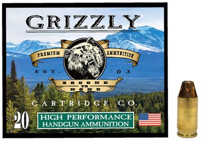 Grizzly Ammo .380 ACP+P 90-Grain Jacketed Hollow Point Handgun Ammunition, 20 Rounds