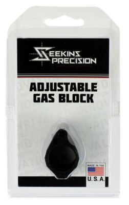 Seekins Precision Low-Profile Adjustable Gas Block, 1.37 in. x .94 in., Black Melonite, Steel