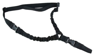 TacFire Single-Point Nylon Adjustable Double Bungee Rifle Sling, 30 to 40 in., Black