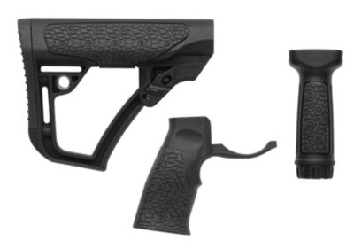 Daniel Defense Collapsible Buttstock Pistol Grip/Vertical Foregrip for AR-15, Black, Polymer