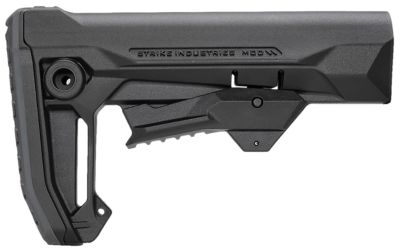 Strike Industries MOD2 Rifle Stock, Compatible w/ AR Style Buffer Tubes, Black, Polymer