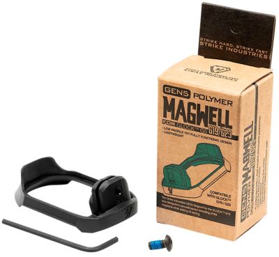 Strike Industries Flared Magwell for w/Glock 19/23 Gen5, 9mm Luger/40 S&W, Black, Polymer