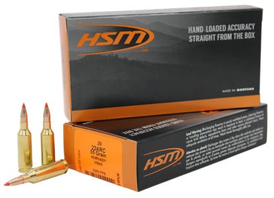 HSM Varmint .22 ARC 55-Grain V-Max Rifle Ammunition, 20 Rounds