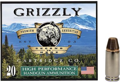Grizzly Ammo 9mm+P 47-Grain Full Metal Jacket Flat Point Handgun Ammunition, 20 Rounds